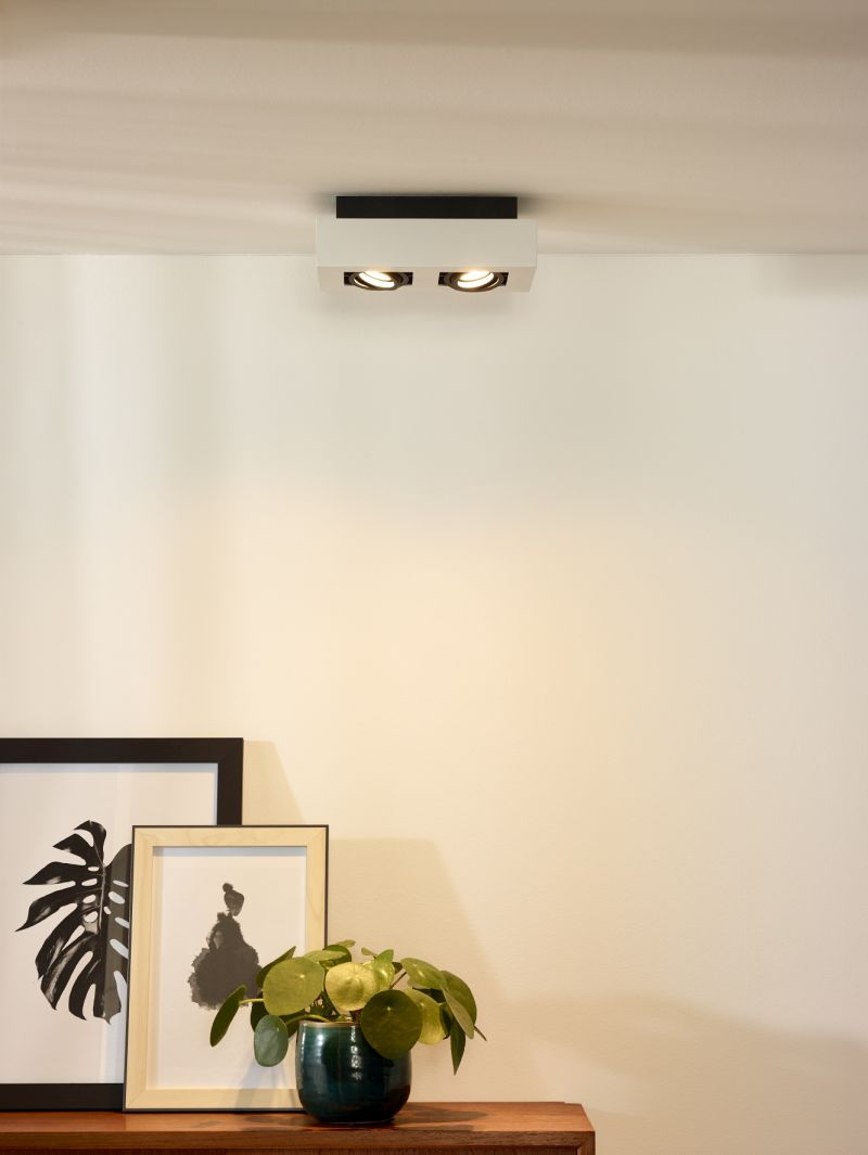 Lucide XIRAX - Stropné bodové svietidlo - LED Dim to warm - GU10 - 2x5W 2200K/3000K - White